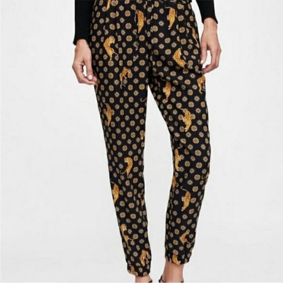 Zara Pants - RARE Zara Black and Gold Tiger Joggers